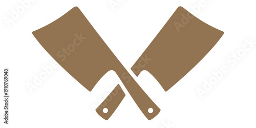Butcher knives sign. Meat symbol, meat label collection for professional branding. Retro style typography. Butcher Knife. Butchery symbol, icon logo, sign signage. Vector Illustration