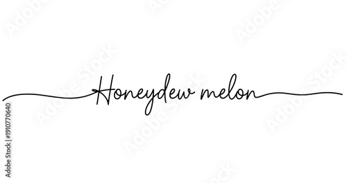 Elegant handwritten 'honeydew melon' script on white background. No editable strokes