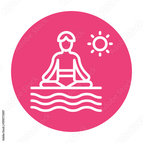 Beach Yoga Vector Icon