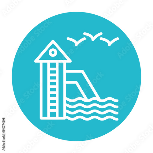 Water Slide Vector Icon