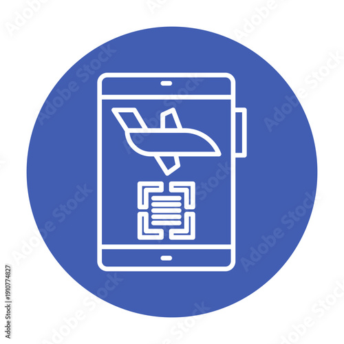Mobile Boarding Pass Vector Icon