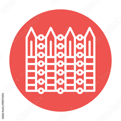 Perimeter Fence Vector Icon