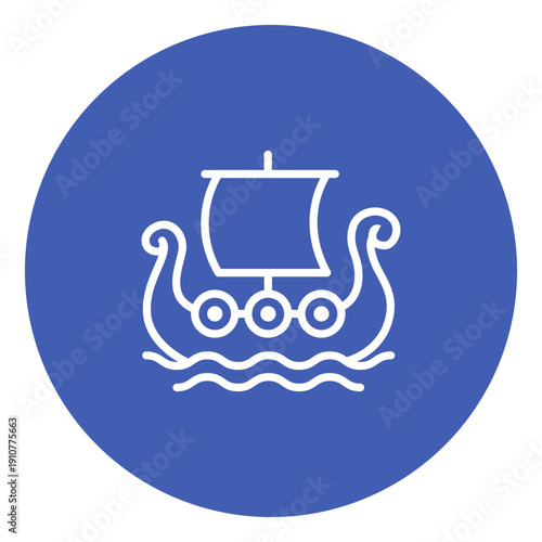 Viking Ship Vector Icon