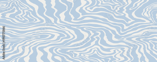 Wavy swirl vector seamless pattern Hand drawn 1970 vector illustration. Sixties pattern trippy. Groovy hippy style