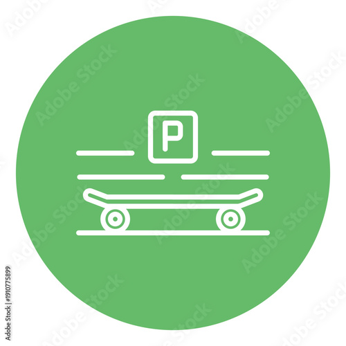 Skateboard Parking Hub Vector Icon