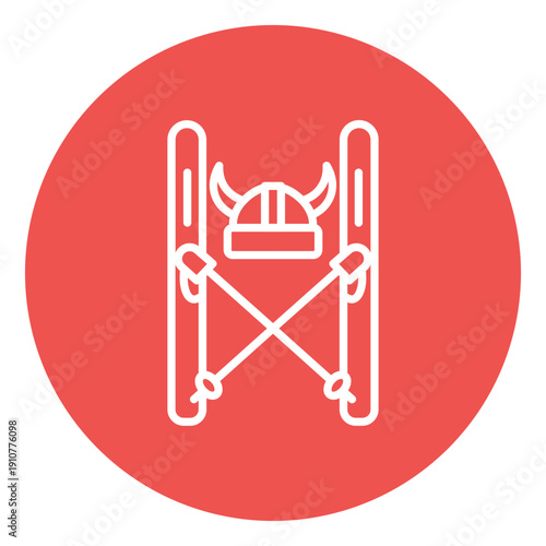Viking Skis Vector Icon
