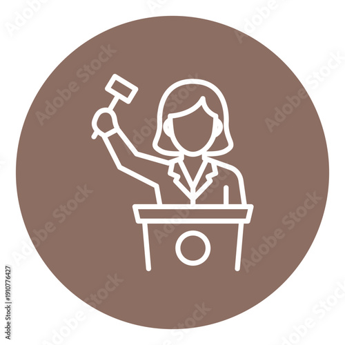Auctioneer Female Vector Icon