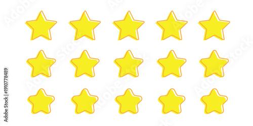 Collection of Simple Star Icons – Outline and Filled Rating Stars for Review, Feedback, Quality Mark and Interface Graphics