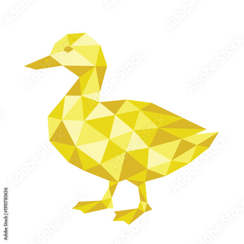 polygonal low poly duck vector
