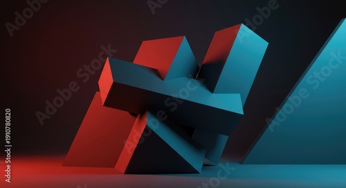 Dynamic abstract composition featuring striking imbalance and visual tension created by large, uneven geometric forms ,pattern ,conceptual ,order