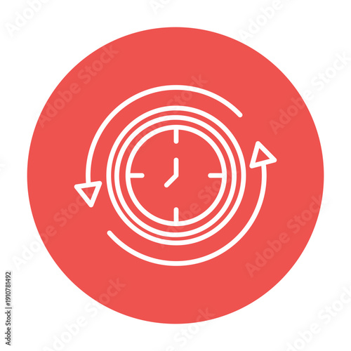 Round The Clock Vector Icon
