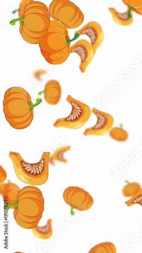 A bunch of oranges and slices floating in the air