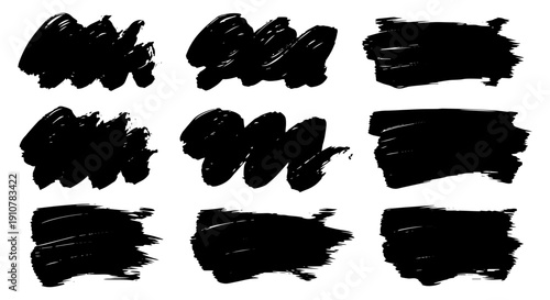 Black brush strokes for artistic expression and design