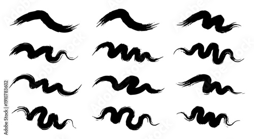 Variety of elegant mustache styles for design and creative projects