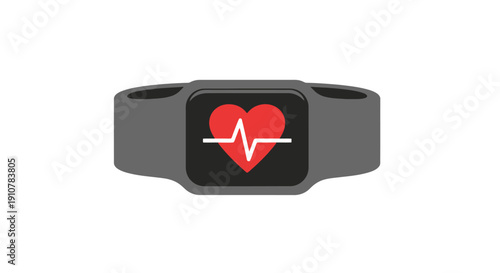 Heart rate monitor on a smartwatch displaying a heartbeat symbol