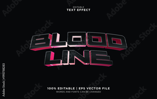 Editable Vector Blood Line Text Effect for Graphic Design