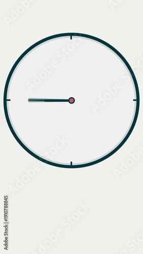 A clock with a white face and a dark green border