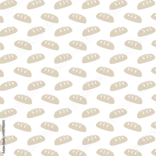 Seamless Bread Pattern Bakery Background Hand Drawn Style Vector Texture
