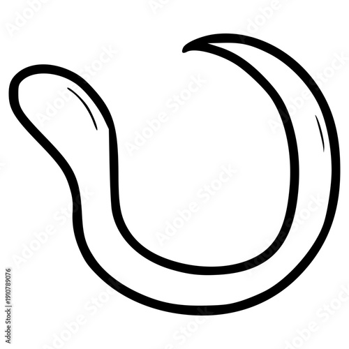 upsilon Greek alphabet illustration hand drawn outline vector