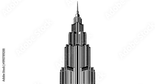 black and white building