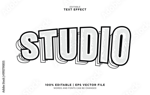 Editable vector text effect with surface on a blue gradient background for 3D table