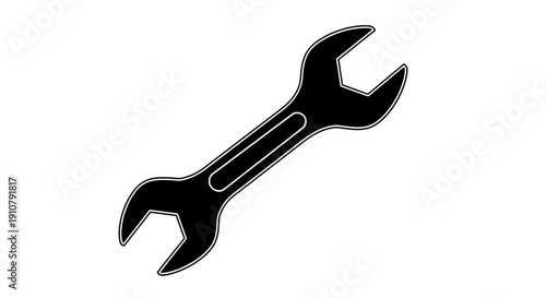 adjustable wrench isolated on white