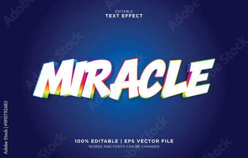Editable vector text effect with miracle editable vector text
