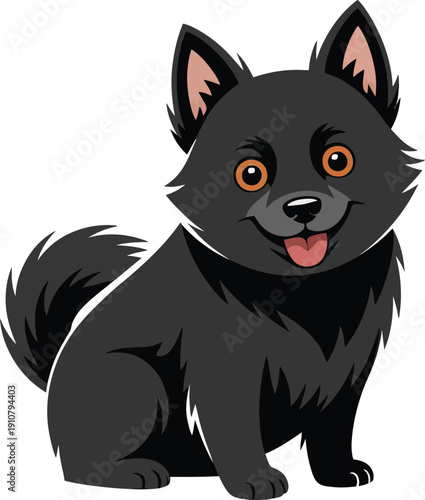Cute cartoon a illustrator vector Schipperke