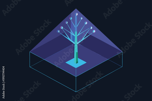 Holographic Tree With Light Projection