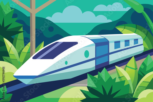 High Speed Train With Glass Walls