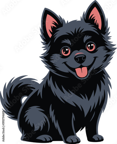 Cute cartoon a illustrator vector Schipperke