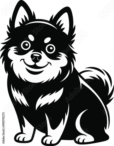 Cute cartoon a illustrator vector Schipperke