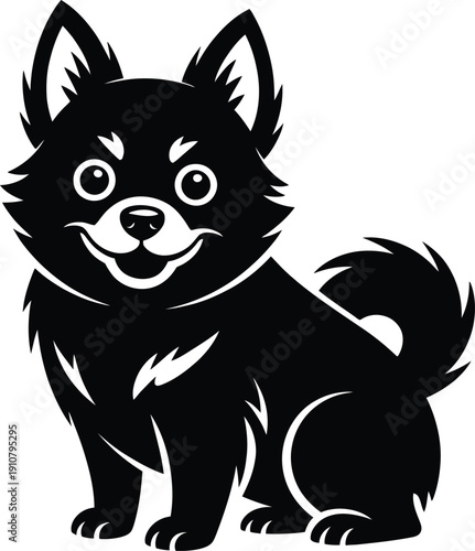 Cute cartoon a illustrator vector Schipperke