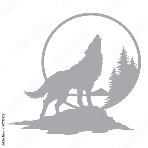 Howling Wolf Silhouette