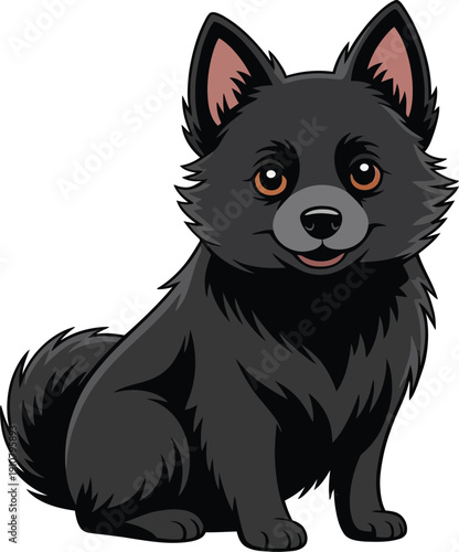 Cute cartoon a illustrator vector Schipperke