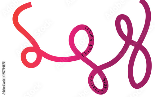 A colorful abstract intertwined loop design on a white background