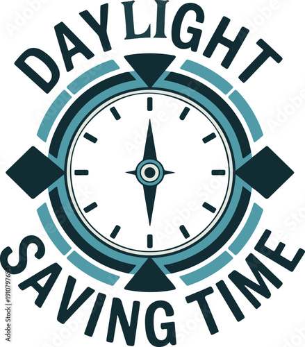 Daylight saving time concept with clock and sun symbol