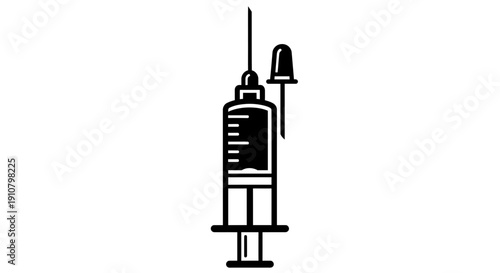 syringe on white background