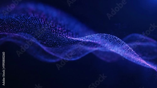 Futuristic Ambient Energy Emphasize the clean, high-tech, and serene atmosphere conveyed by the glowing abstract elements against a dark backdrop.