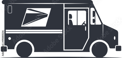Mail Truck Silhouette – Reliable