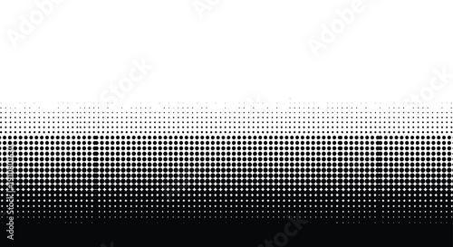 Halftone dot pattern fading from black to transparent, abstract gradient background element