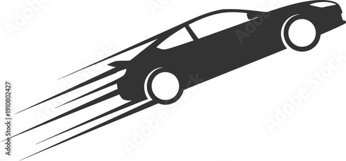 A sleek, modern car silhouette, with a dynamic, upward motion implied by the shape. Focus on the car’s aerodynamic lines
