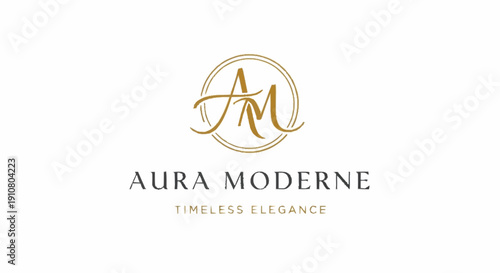 Aura Moderne Logo Timeless Elegance Design.