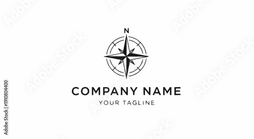 Black Compass Logo Design Template.