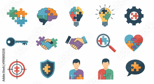 Collection of Business and Technology Icons.