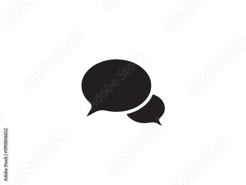 A simple graphic design of two  speech bubbles on a white background