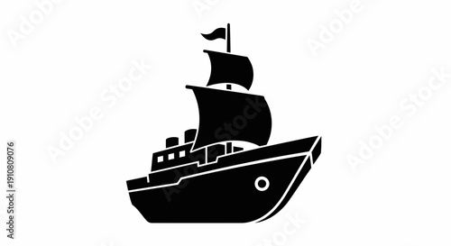 ship on a white background