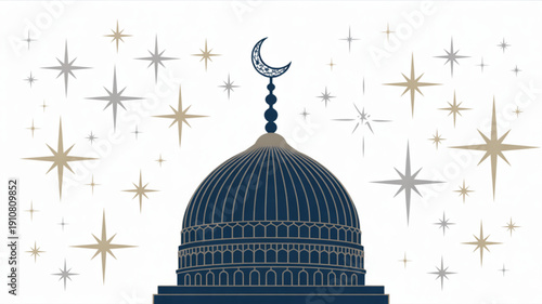 A mosque in the morning is a peaceful and beautiful scene. The soft light of the rising sun shines on the mosque’s domes and minarets.