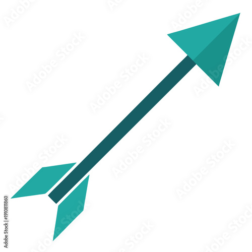 A teal-colored arrow icon pointing upwards on transparent background
