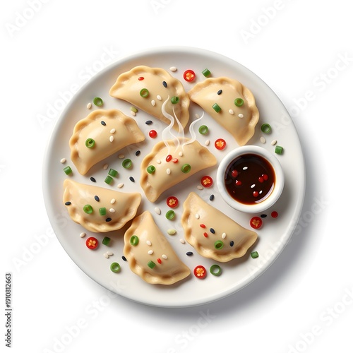 Clay food icons: dumplings for the Lunar New Year or Chinese New Year celebrations